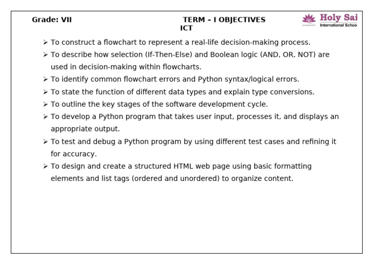 Term 1 Obj - Ict - Grade 7 | PDF
