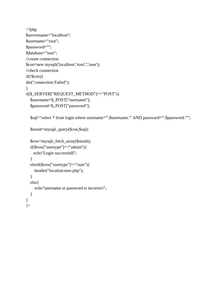 PHP User Login Script Example | PDF