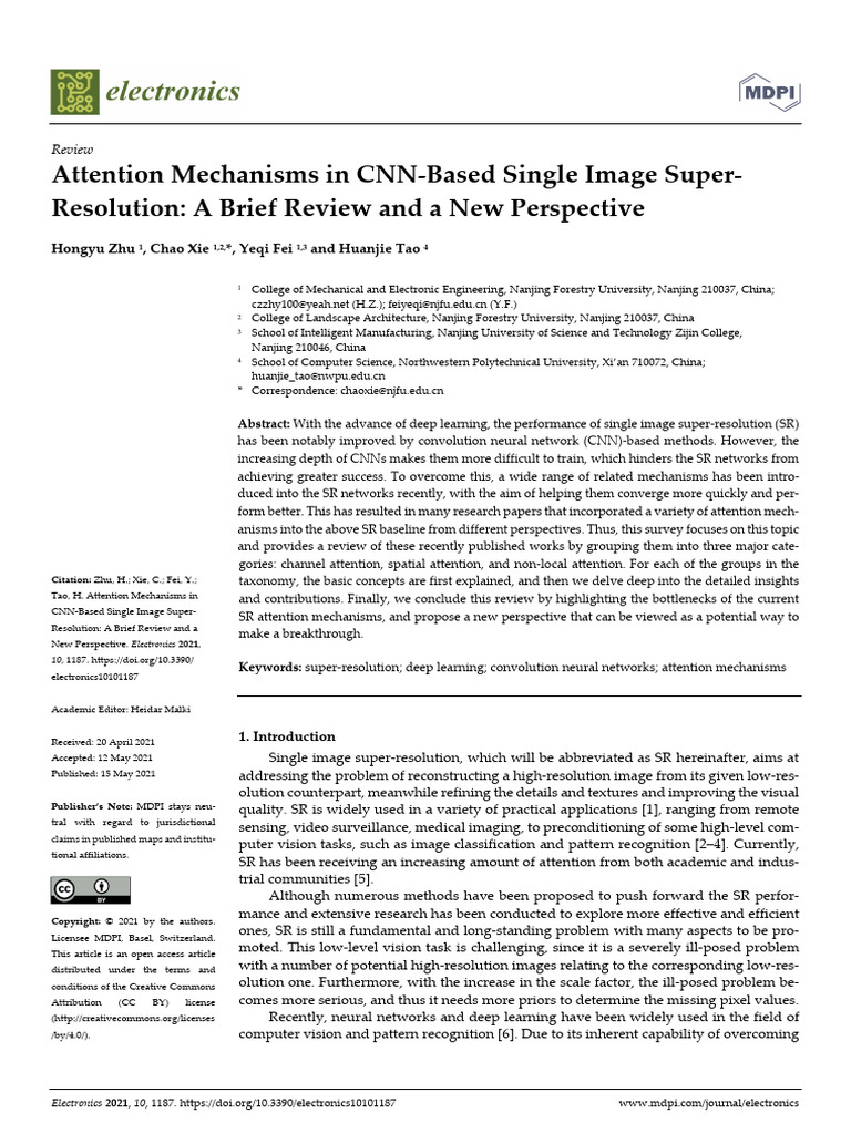 CNN Super-Resolution: Attention Mechanisms Review | PDF | Deep Learning ...