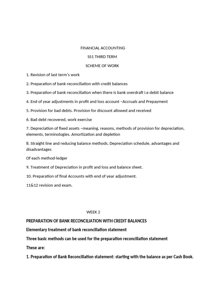 Ss1 3rd Term Acct | PDF | Depreciation | Expense