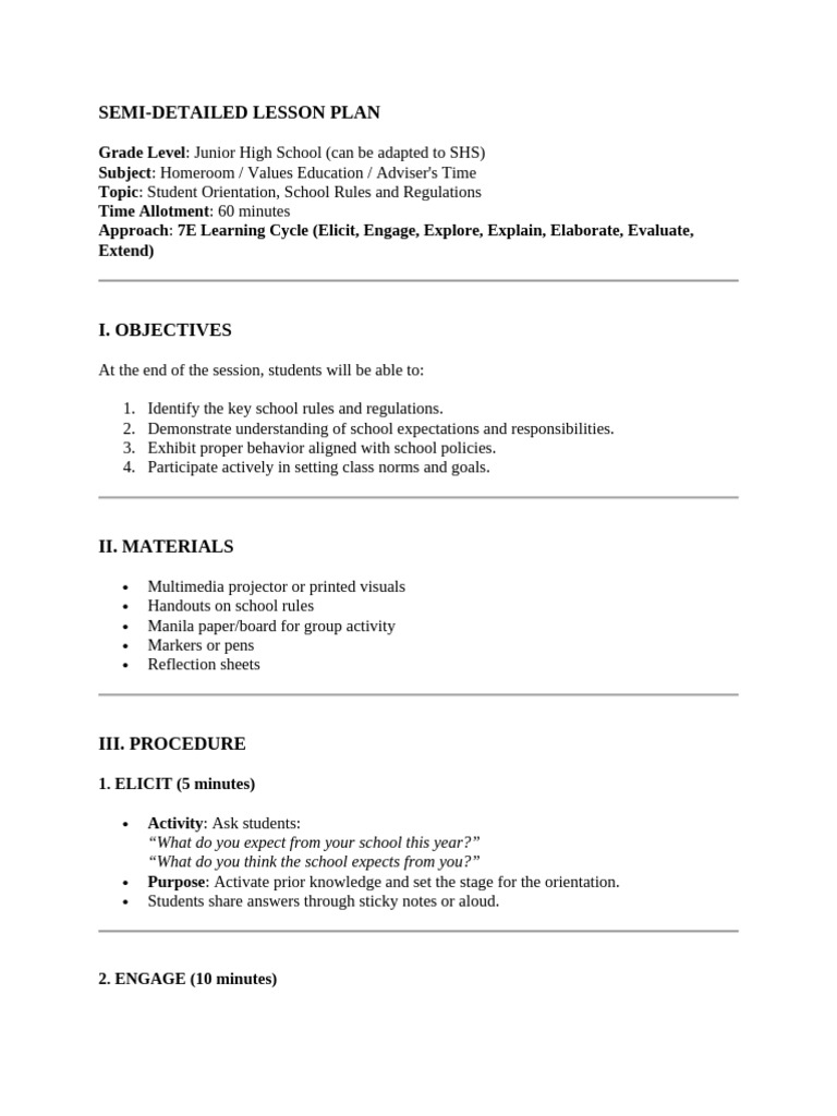 First Day Lesson Plan, Getting To Know You | PDF | Lesson Plan ...