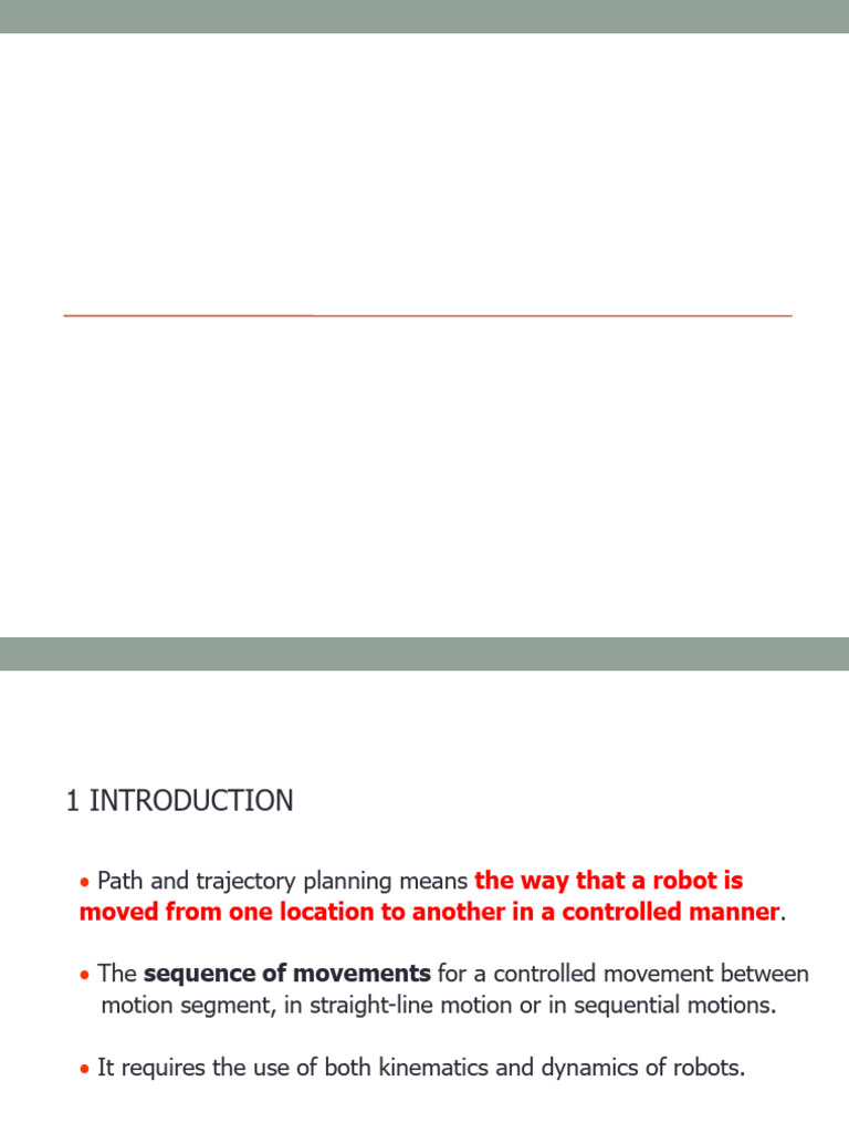 Industrial Robotics: Trajectory Planning | PDF | Acceleration | Mechanics