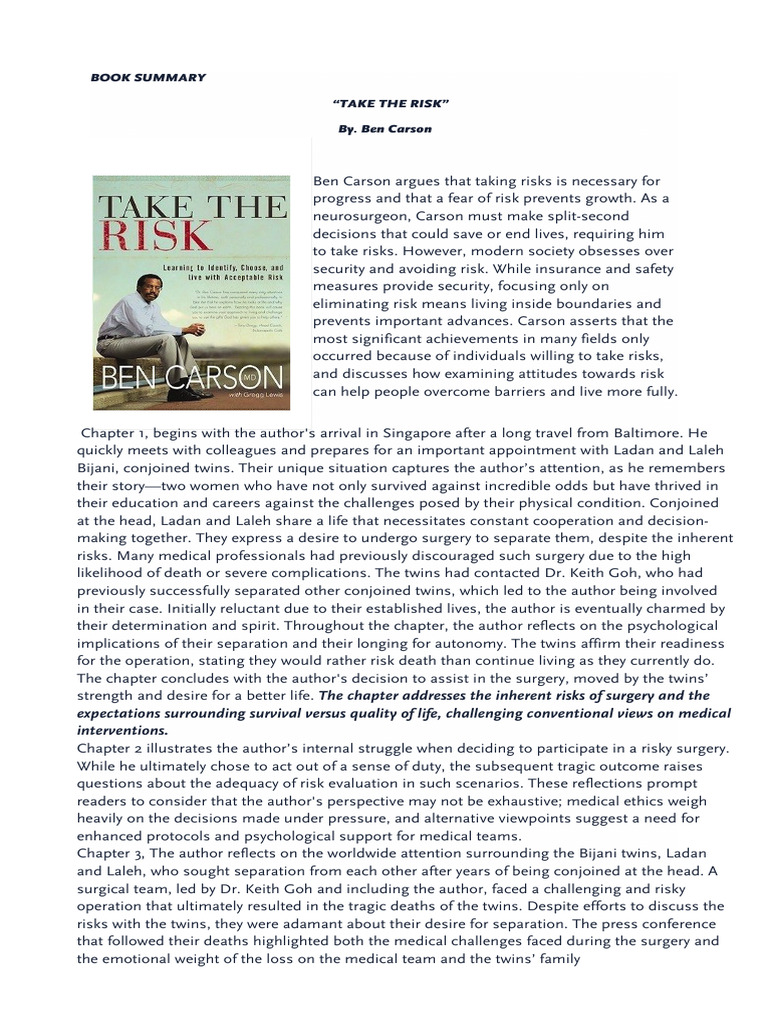 Embracing Risk: Insights from Ben Carson | PDF | Risk | Ben Carson