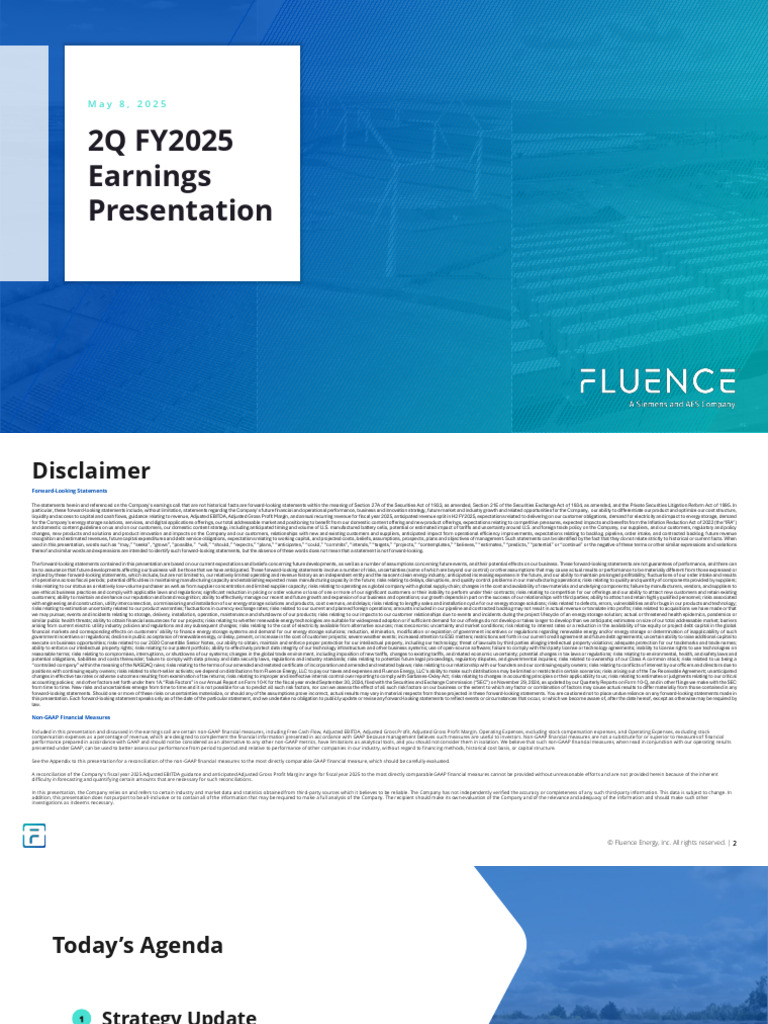 Fluence Energy Q2 FY2025 Earnings Overview | PDF | Risk | Intellectual ...