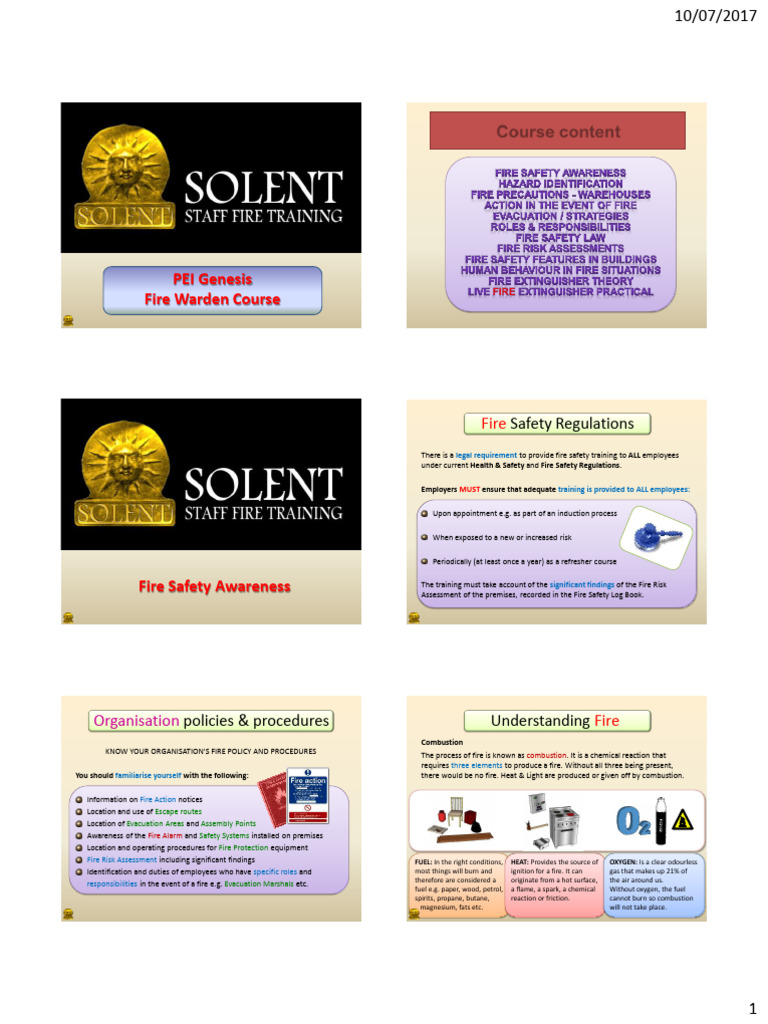 Solent Fire Safety Training Overview | PDF | Fires | Combustion