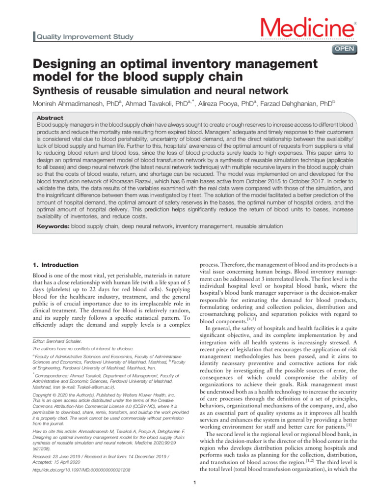 Designing An Optimal Inventory Management Model Fo | PDF | Supply Chain ...