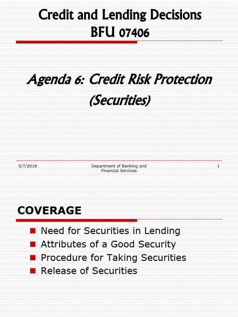 6 BFU 07406 Credit Risk Protection USE | PDF | Mortgage Law | Guarantee
