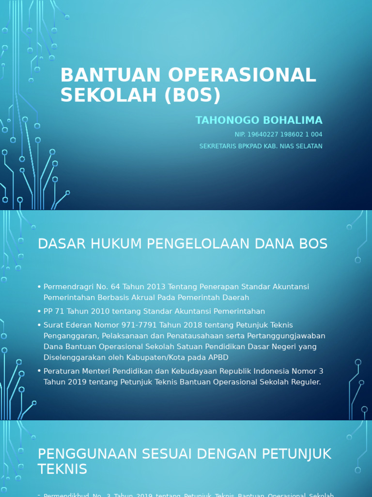 Bantuan Operasional Sekolah (b0s) | PDF