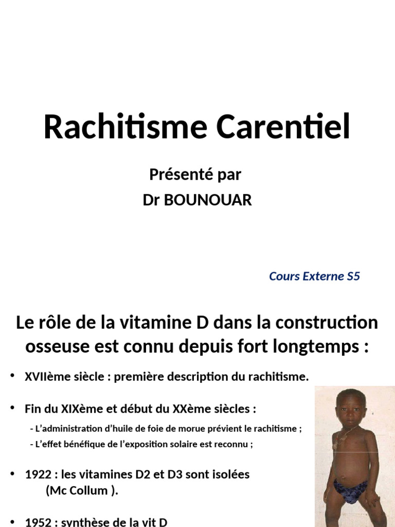Rachitisme carentiel et vitamine D | PDF | Vitamine D | Calcium