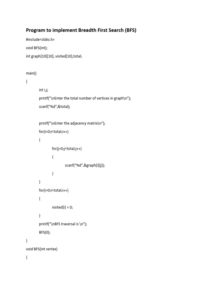 Breadth First Search (BFS) | PDF