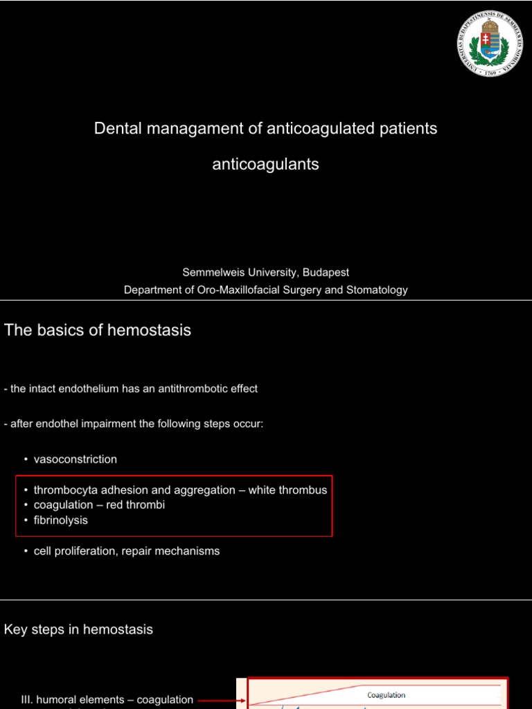 Dental Management of Anticoagulanted Patients 3 | PDF
