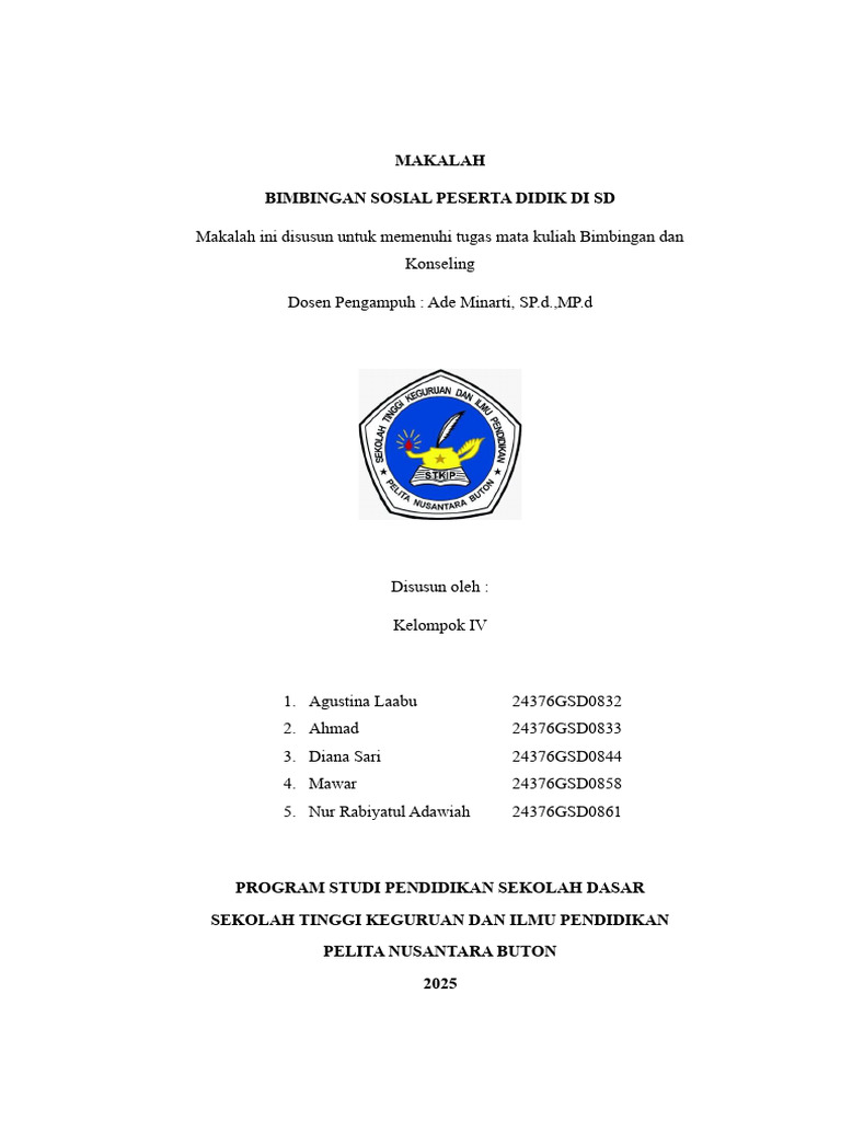 Bimbingan Sosial di Sekolah Dasar | PDF