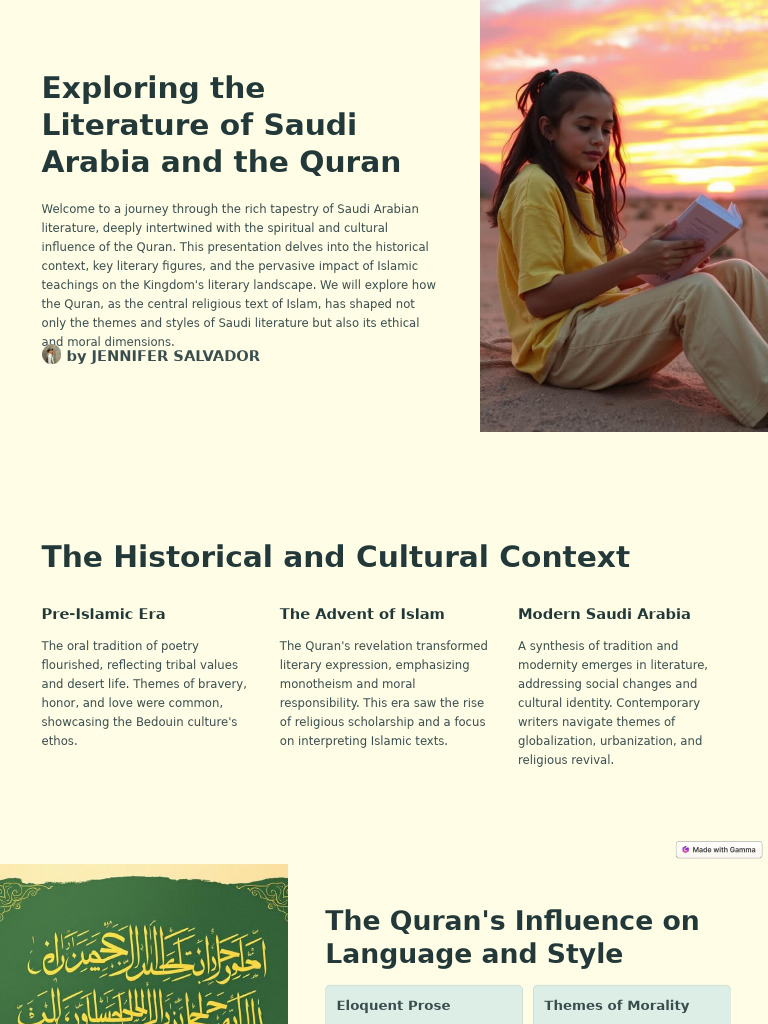 Exploring The Literature of Saudi Arabia and The Quran | PDF | Quran ...