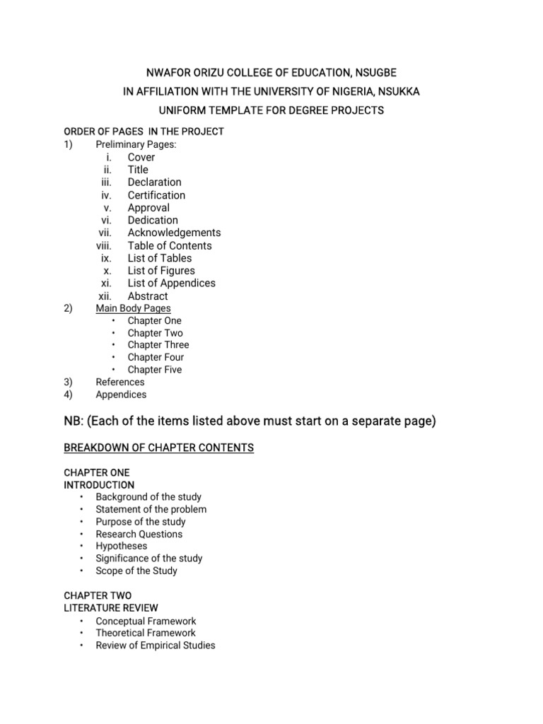 Degree Project Template Guide | PDF