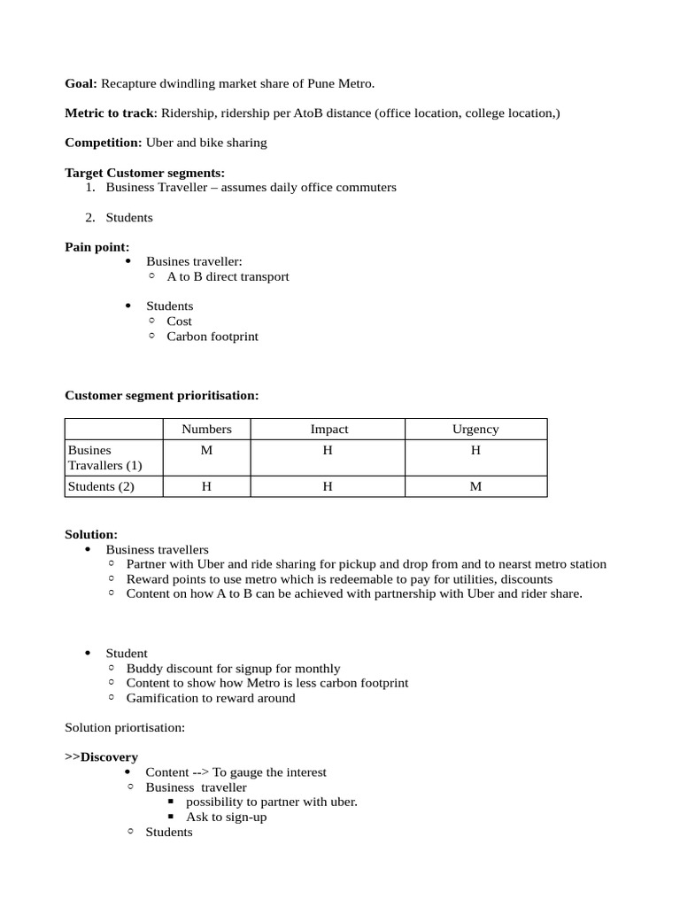 Metro Case Study | PDF