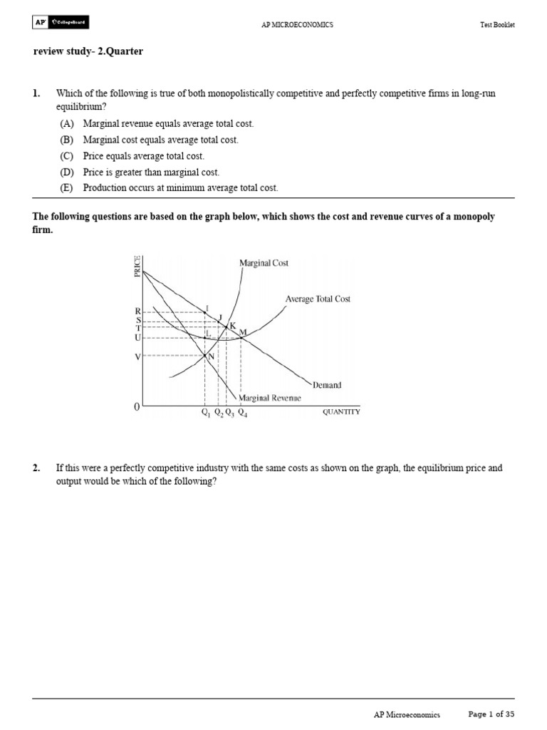 Economic Profits in Market Structures | PDF | Marginal Cost | Profit ...