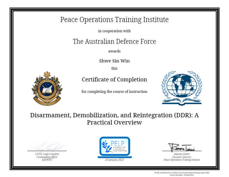 Disarmament Demobilization and Reintegration DDR Practical Overview ...
