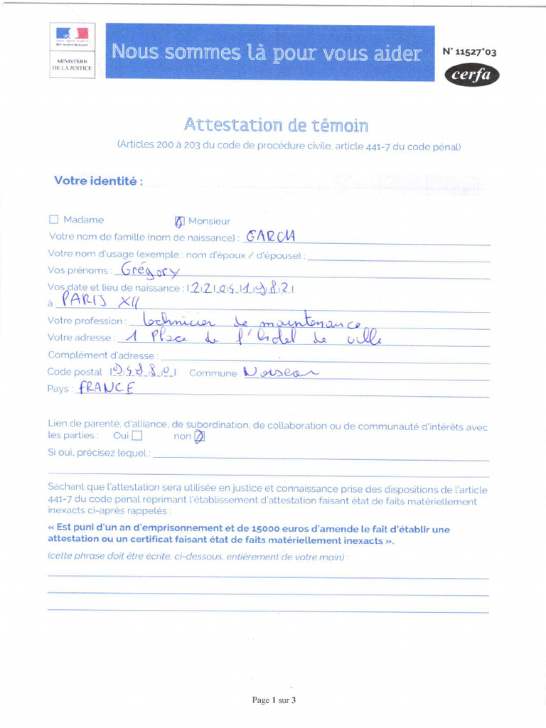 Attestation de Témion | PDF