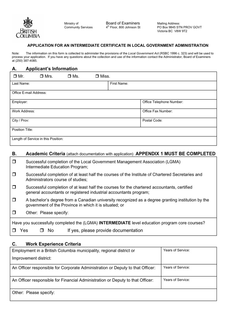 Application for Intermediate Certificate | PDF | Academic Degree ...
