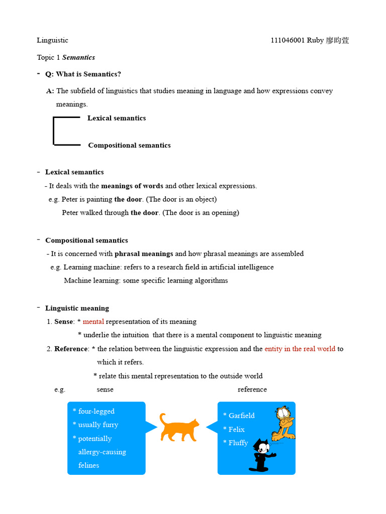 Understanding Semantics in Linguistics | PDF | Semantics | Linguistics