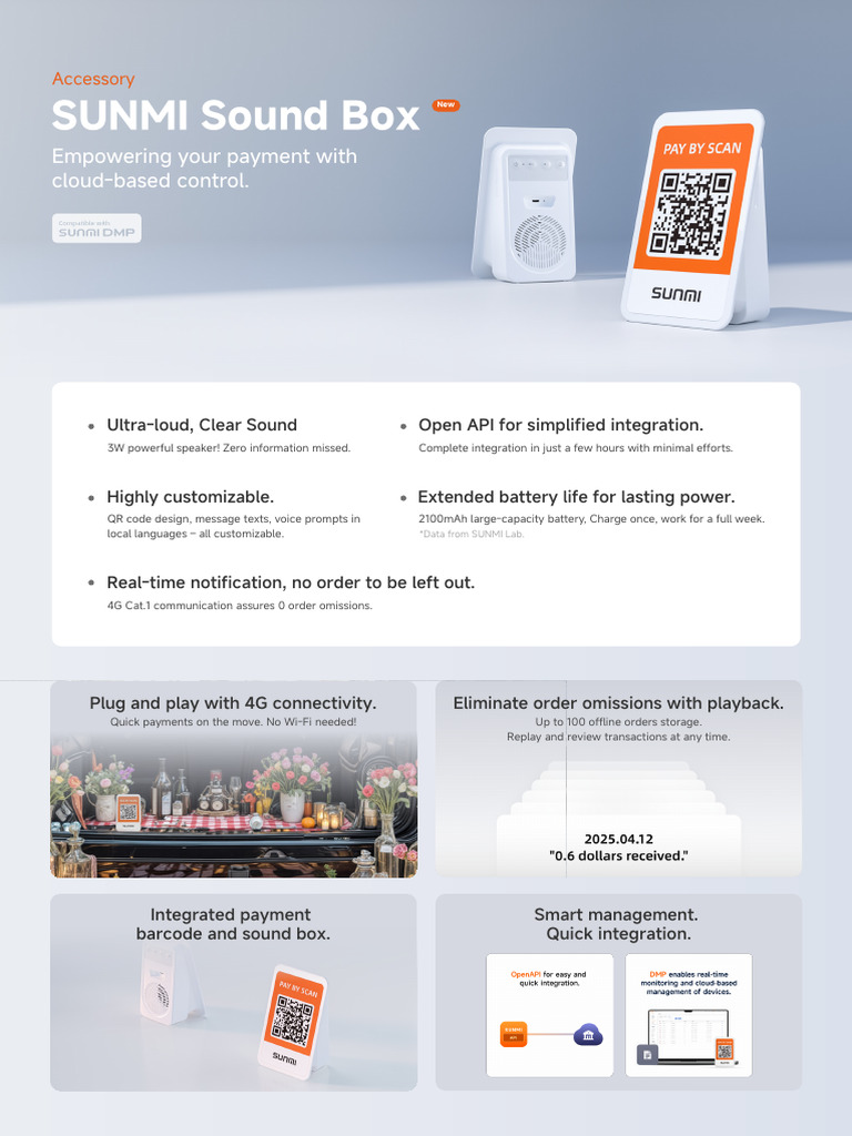 SUNMI Sound Box: Payment Empowerment | PDF