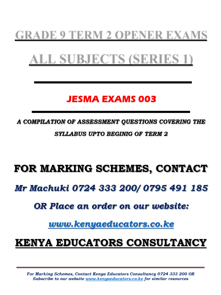 Grade 9 Term 2 Opener Exams PDF | PDF