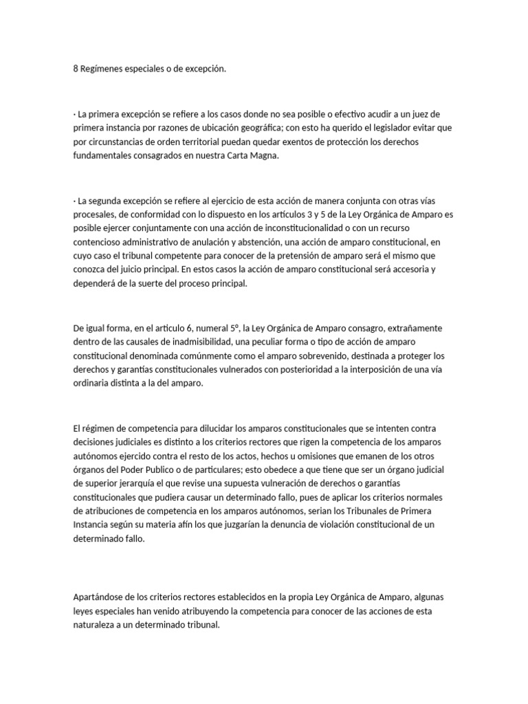 8 Regímenes especiales o de excepción | PDF | Gobierno | Ley Pública