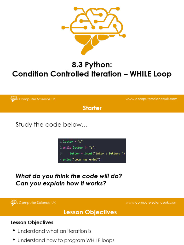 05 Iteration (Condition Controlled) - Procedural Python | PDF | Control ...