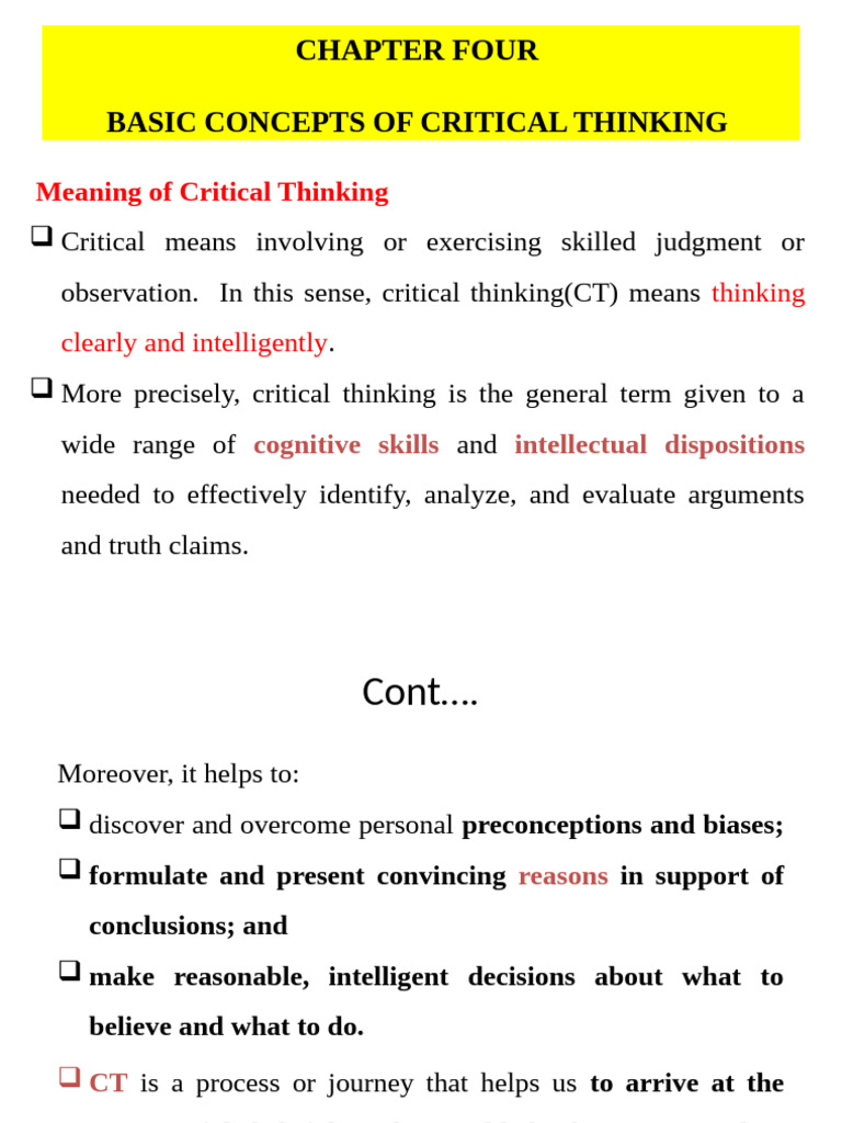 Understanding Critical Thinking Concepts | PDF | Critical Thinking ...