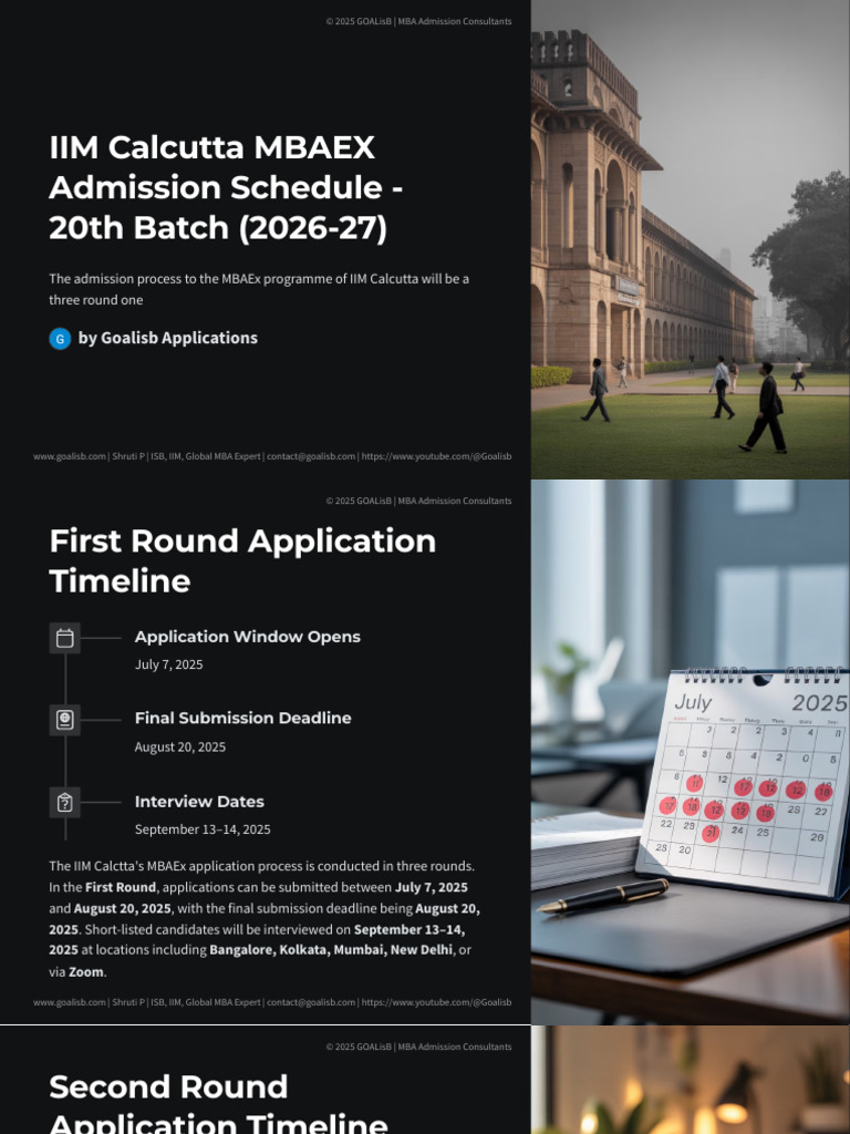 IIM Calcutta MBAEx Admission 2026 Schedule | PDF | Master Of Business ...