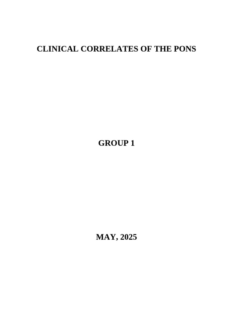 Clinical Correlates of Pons Syndromes | PDF | Brainstem | Multiple ...