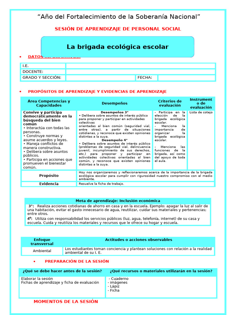 Funciones de la Brigada Ecológica Escolar | PDF | Evaluación | Aprendizaje