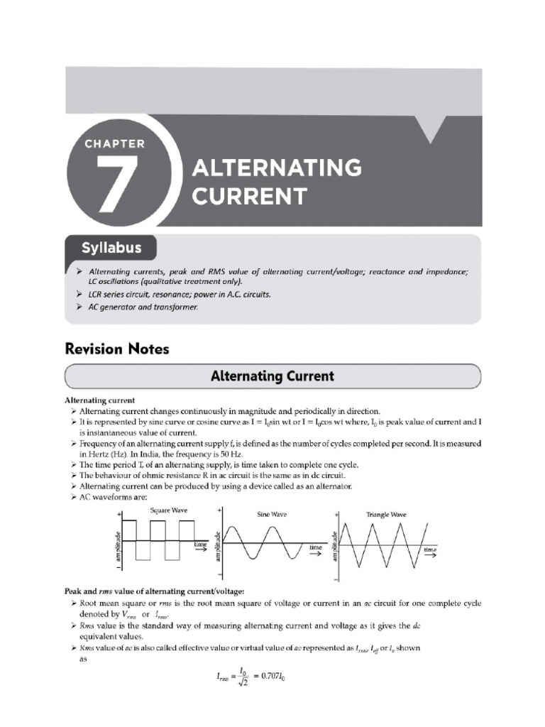Alternating Current-7.2 | PDF