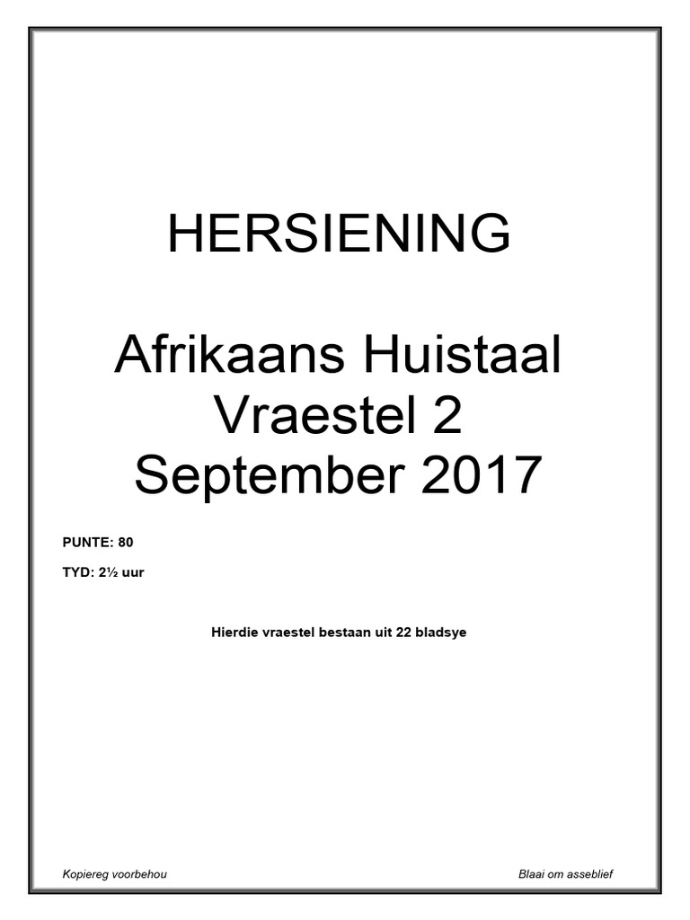 Afr HT V2 Sept'17 Hersiening | PDF