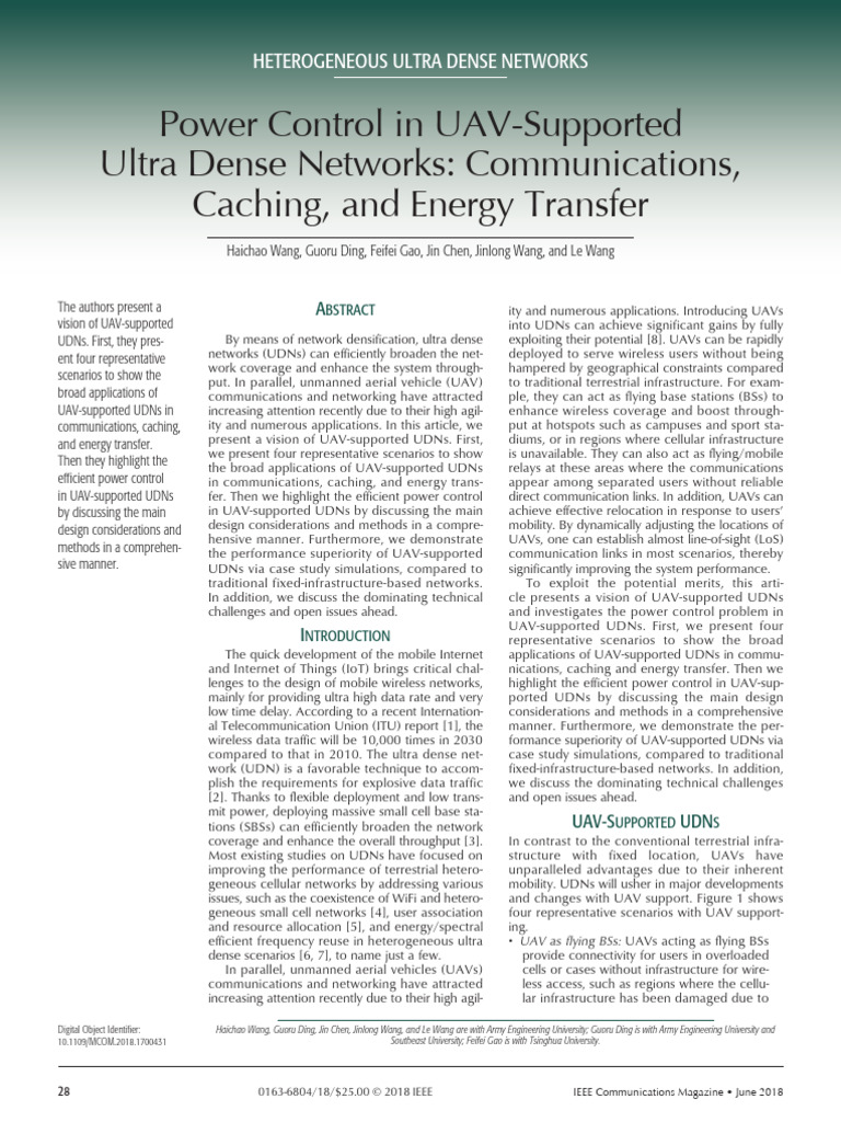 Power Control in UAV-Supported Ultra Dense Networks Communications ...