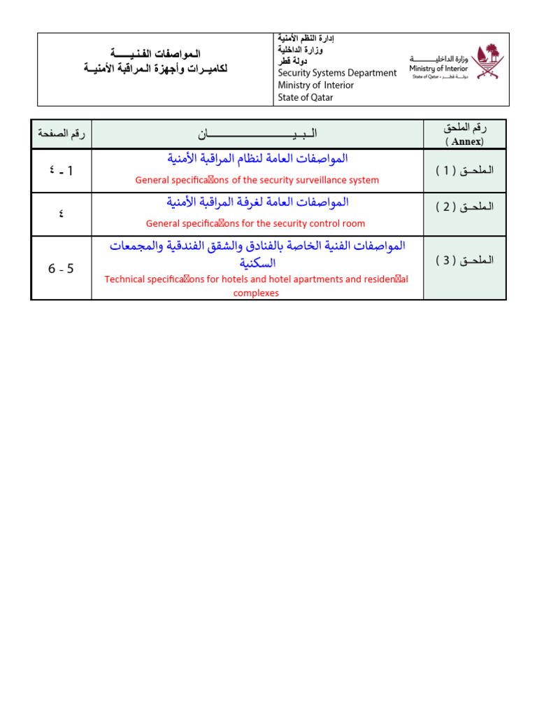 Technical Specifications For Hotels and Hotel Apartments and ...