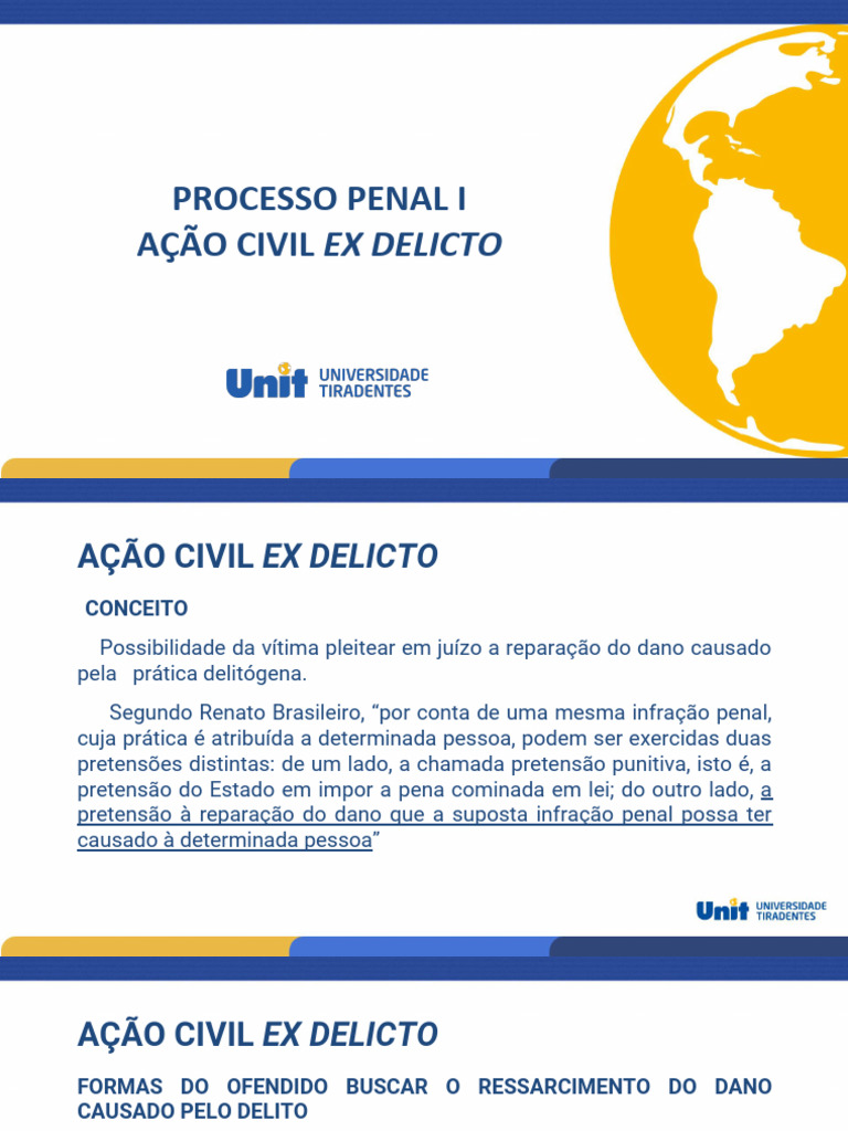Ação Civil Ex Delicto: Conceitos e Efeitos | PDF | Sentença (jurídico ...