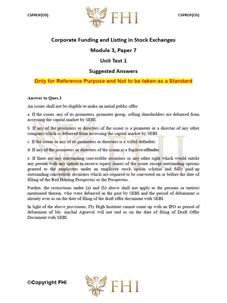 IPO Eligibility and Funding Guidelines | PDF | Initial Public Offering ...