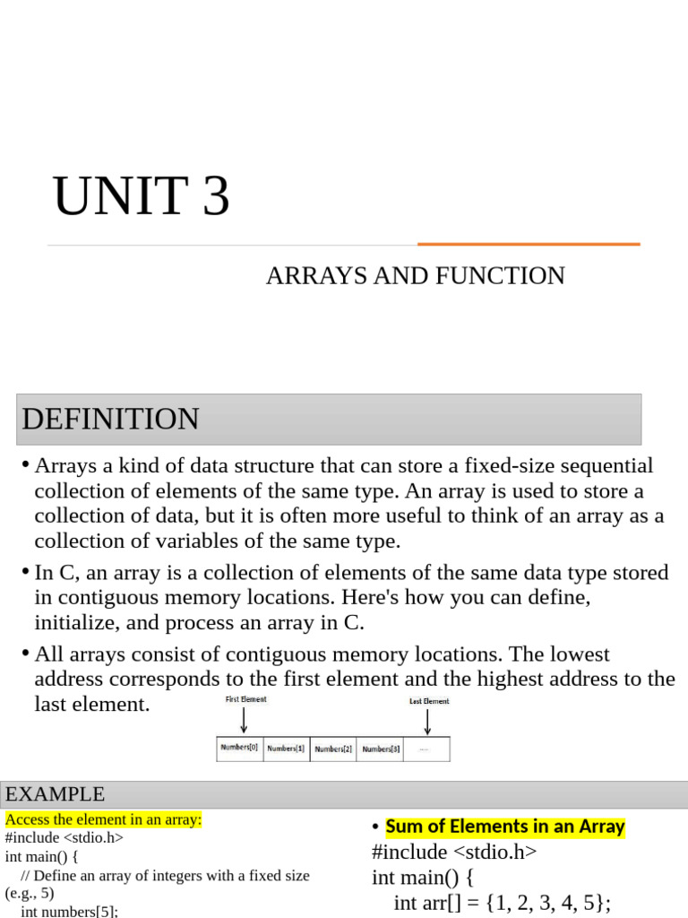 C Arrays and Functions Overview | PDF | Parameter (Computer Programming ...