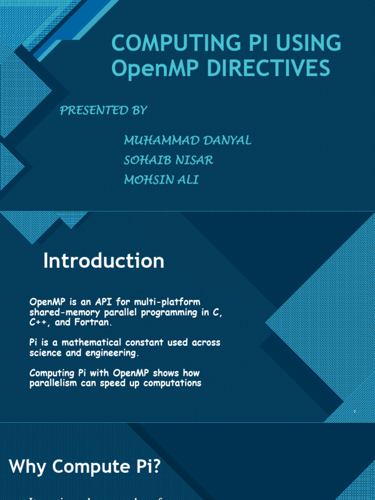 Computing Pi with OpenMP Directives | PDF | Pi | Mathematics