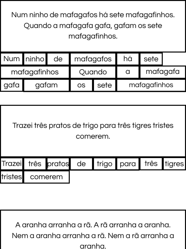 Trava-línguas de Mafagafos e Tigres | PDF