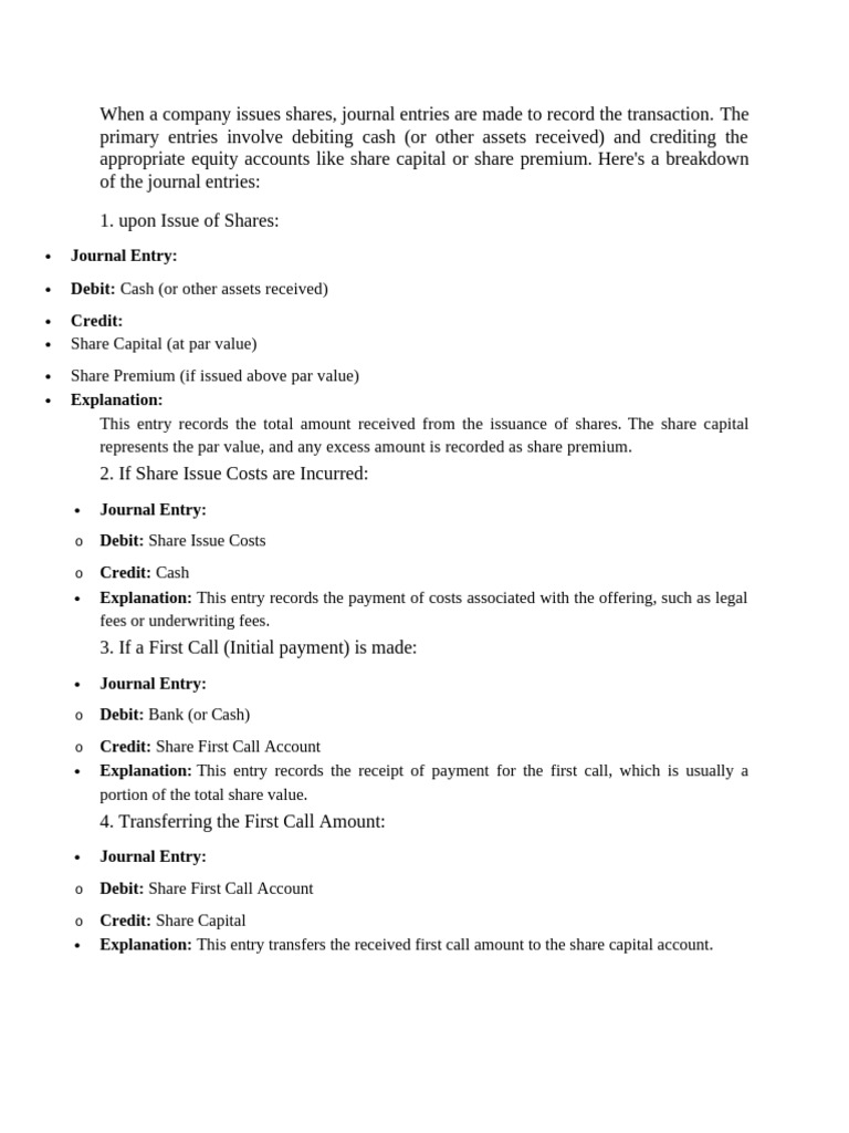 Issue of Shares | PDF