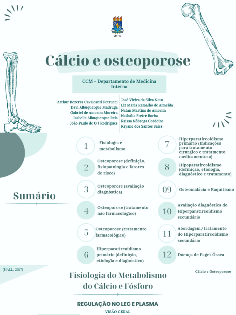 Cálcio e Osteoporose: Fisiologia e Tratamento | PDF | Osteoporose | Osso
