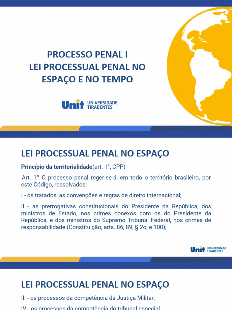 Lei Processual Penal: Tempo e Espaço | PDF