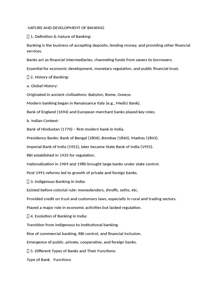 Overview of Banking Law in India | PDF | Reserve Bank Of India | Banks