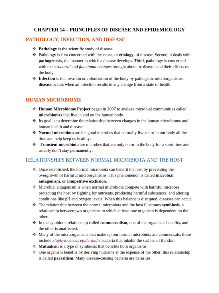 Principles of Disease and Epidemiology | PDF | Infection | Microbiota