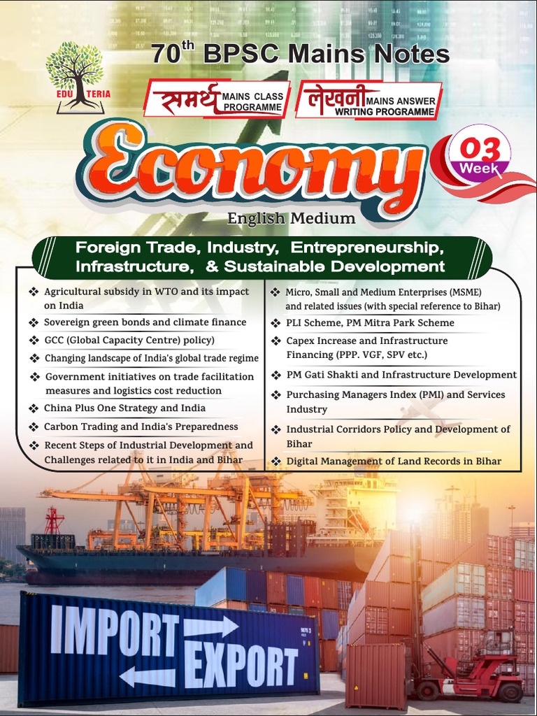 70 BPSC Mains Notes | PDF | Subsidy | Climate Resilience