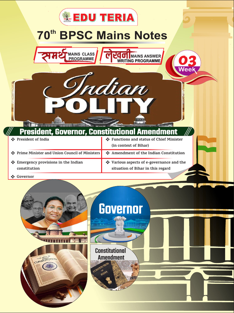 70 BPSC Mains Notes: Governor | PDF | Voting | Governance