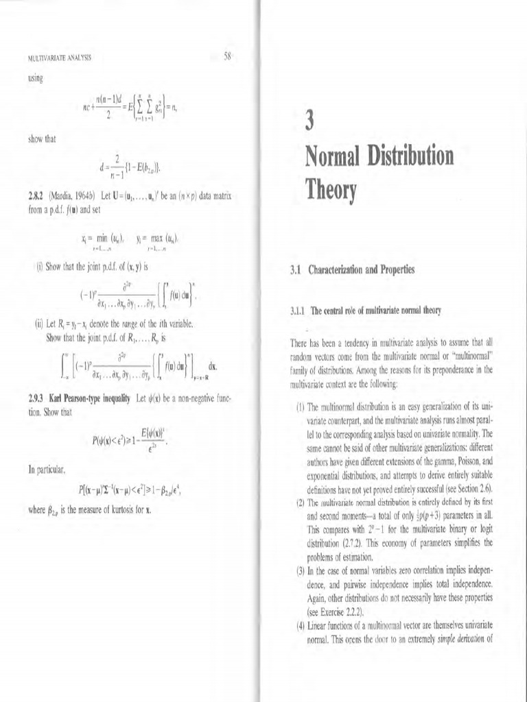 Mardia's Multivariate Analysis Concepts | PDF | Statistical Models ...