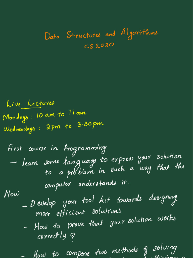 Dsa Lecture 1 | PDF